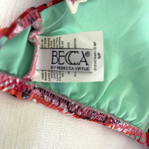 Becca Swim Bikini Top Womens Size S Virtue Triangle Halter Adjustable Tie NWT - Picture 3 of 6